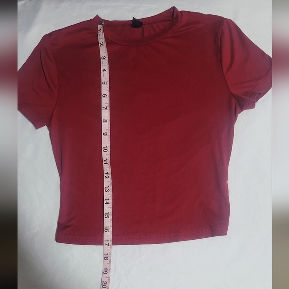 SHEIN Berry Red Crop Top - Picture 3 of 5